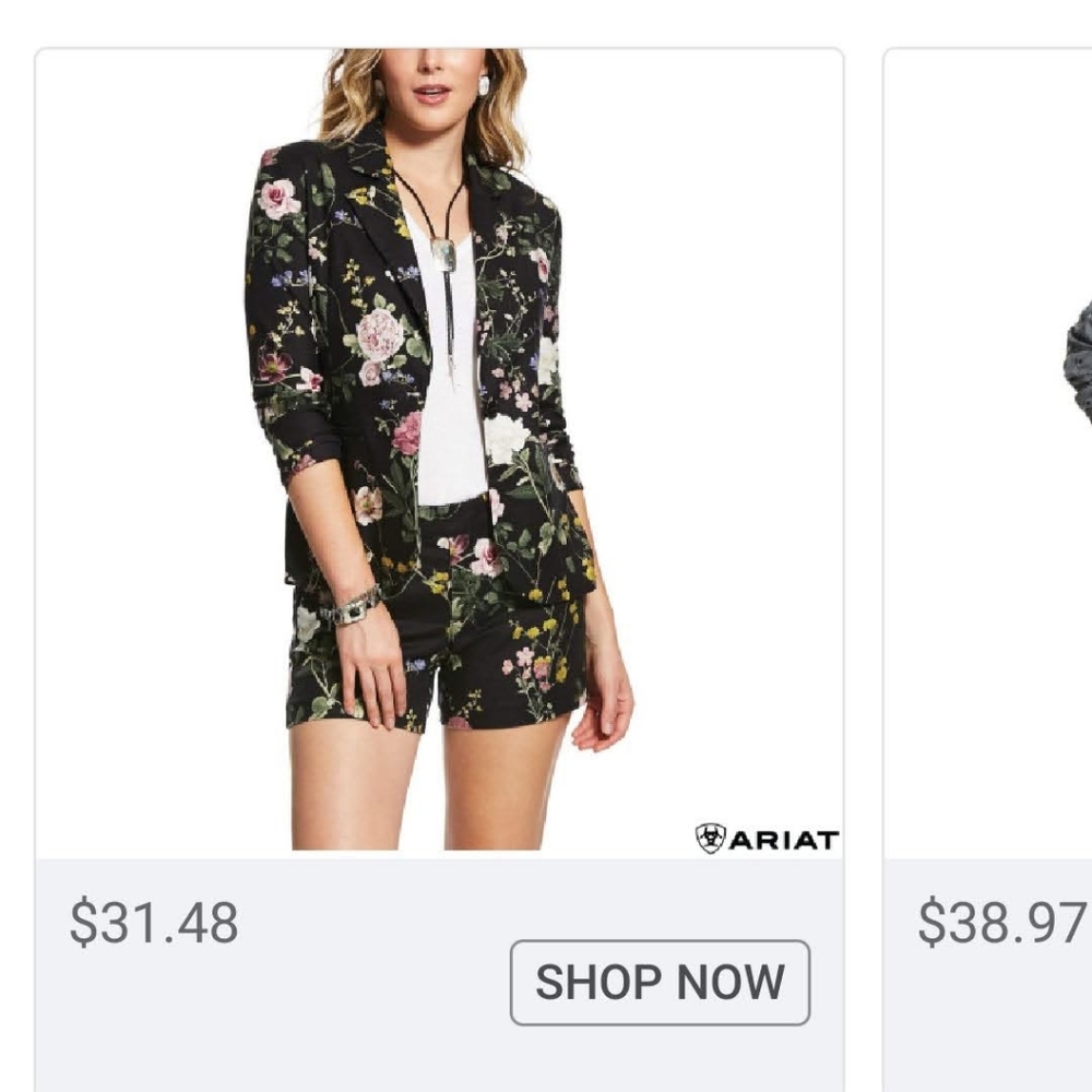 ISO Ariat floral shorts suit